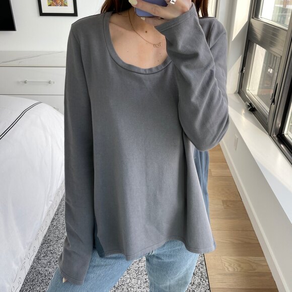 La Vie Tops - La Vi by Sam & Lavi Scoop Neck Pullover Top Gray Small